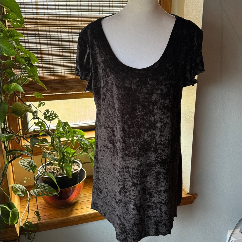 ❤️‍🔥 Victoria's Secret 💛 Black Crushed Velvet Lingerie Gown Gold Label Large